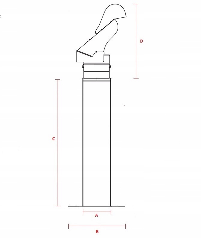 Przedłużenie komina KWAS fi 180mm - 1,6m STRAŻAK Marka Andrex