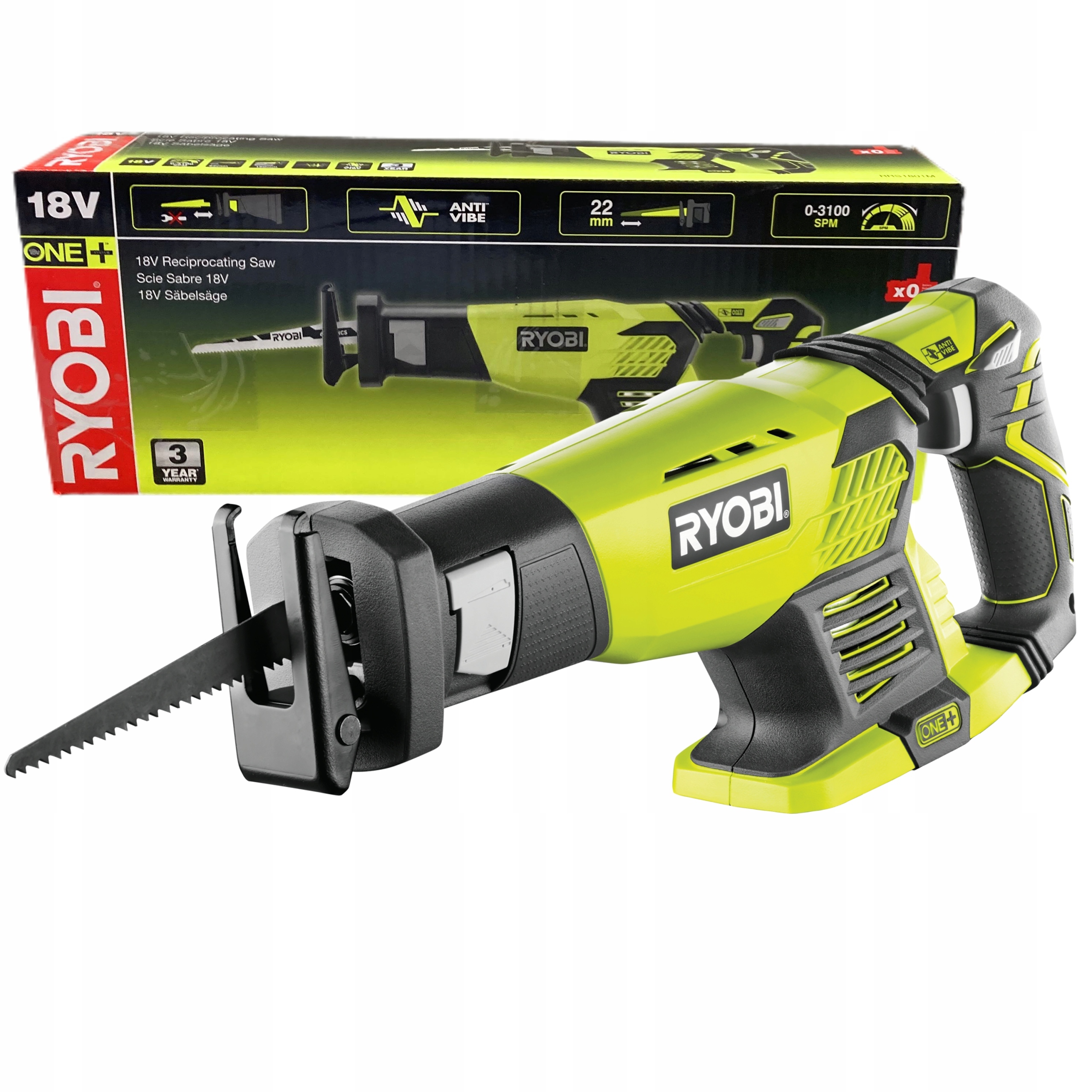 Ryobi Akumulátorová Pila Ocaska 18V Beznástrojová Výměna RRS1801M