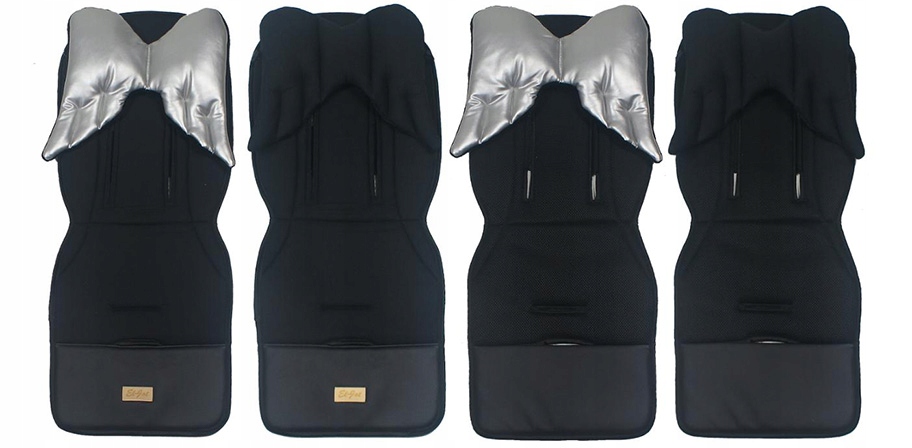 DWUSTRONNA WKŁADKA DO SPACERÓWKI SIATKA AIR BAWEŁNA CZARNA SREBRNA Marka El-Jot