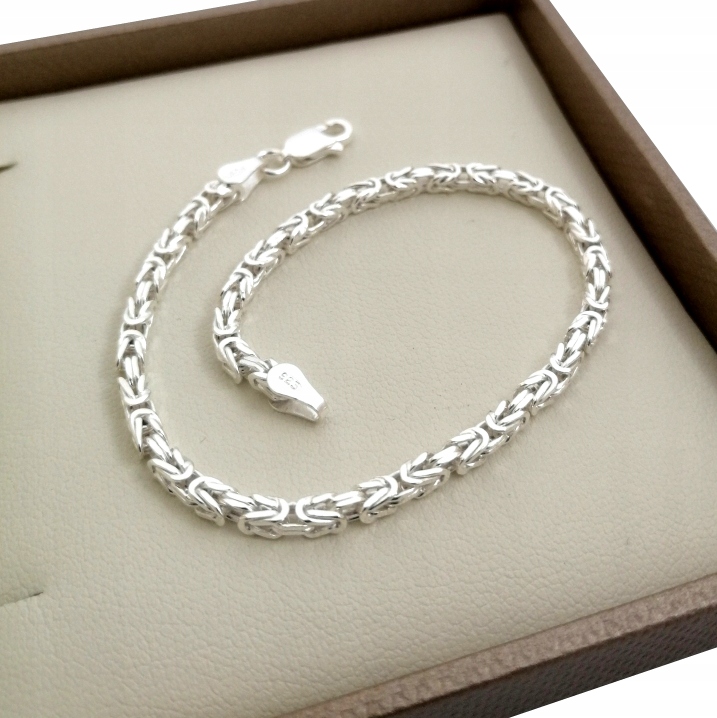 SREBRNA BRANSOLETKA SPLOT KRÓLEWSKI 21CM PRÓBA 925 Stan opakowania oryginalne