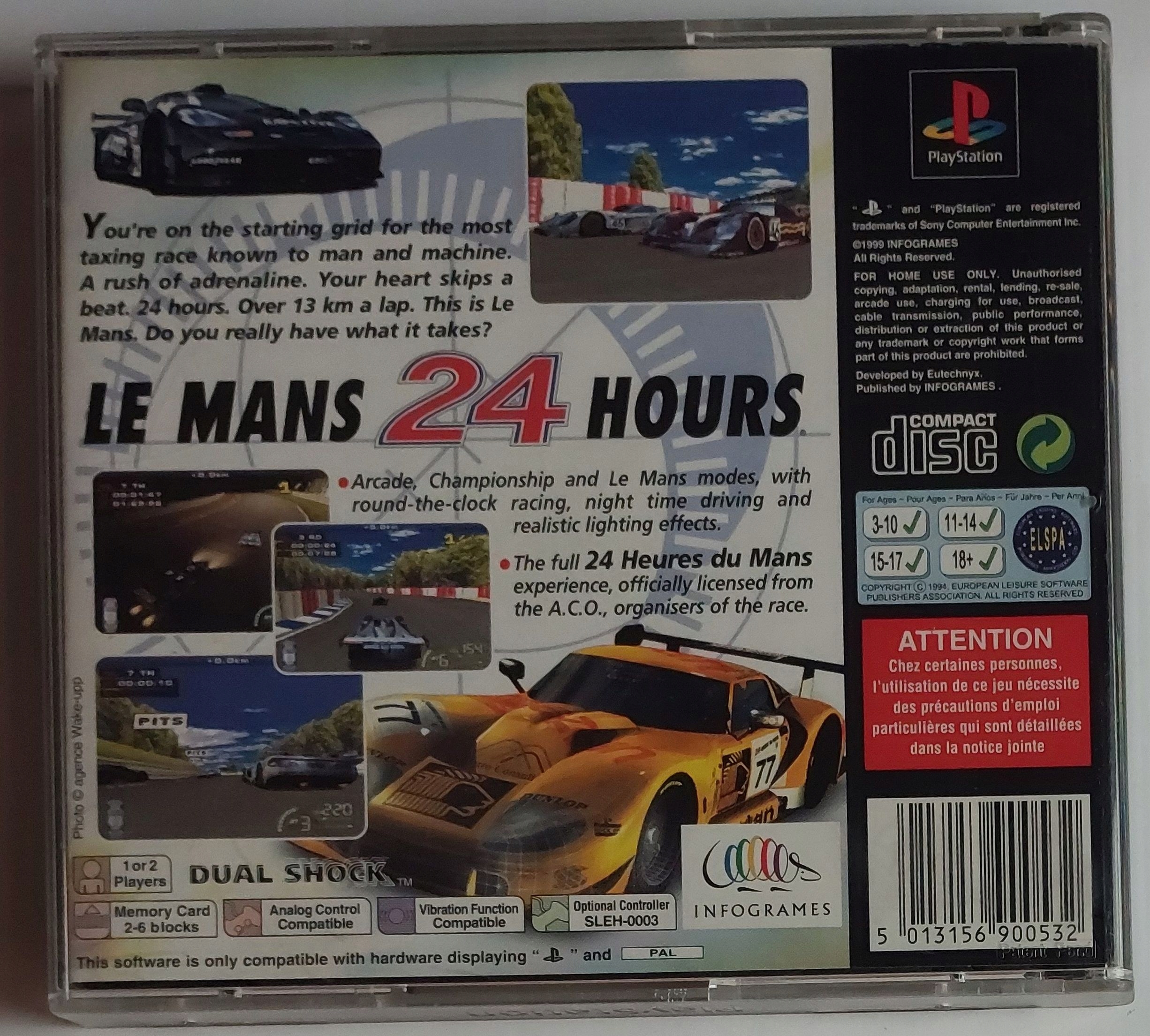 Gra LE MANS 24 HOURS psx Sony PlayStation (PSX) Platforma Sony PlayStation (PSX)