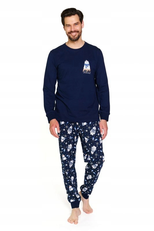 Pánské pyžamo Cozy Bear tmavě modré, velikost L