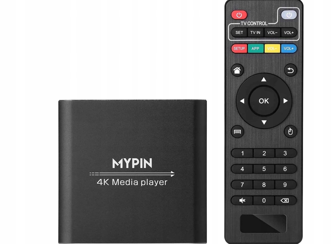 Mypin Přehrávač 4K 60 Hz podporuje pevný disk 8GB Usb Dálkový Ovladač