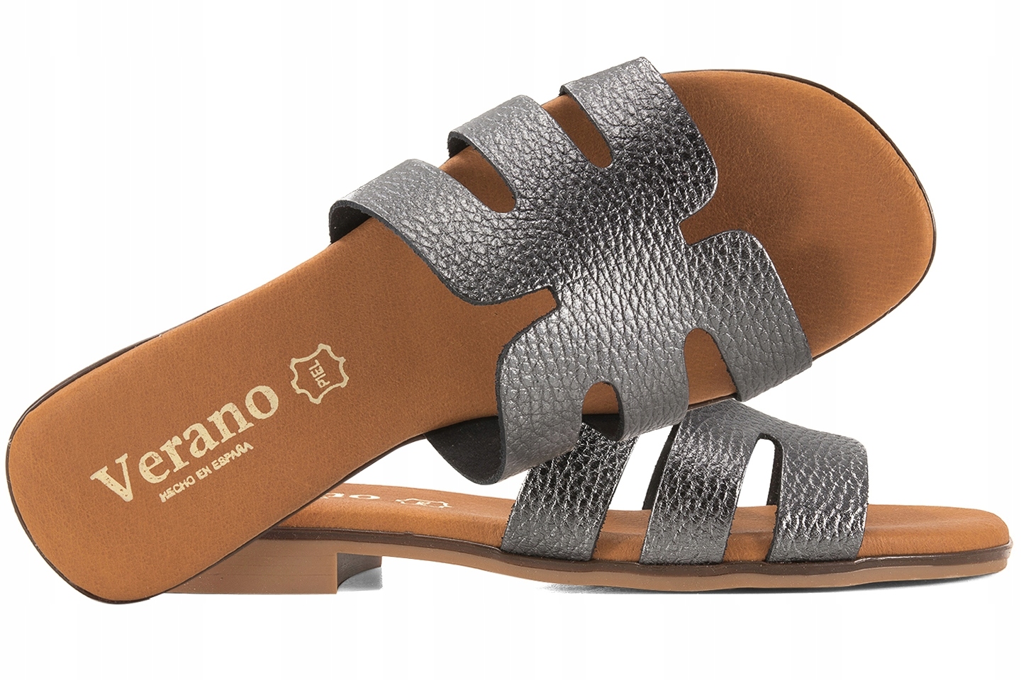 Verano 3076 Nazouváky Letní Dámské Španělské Kůže grafitové