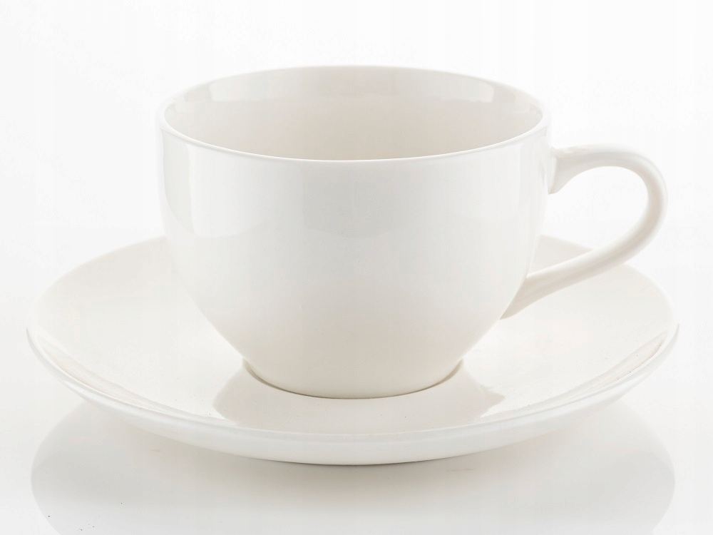 

6X Filiżanek Ze Spodkiem Nbc 240ML White Florina