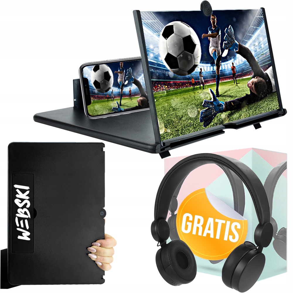 

Ekran Szkło powiększające Z Uchwytem do telefonu