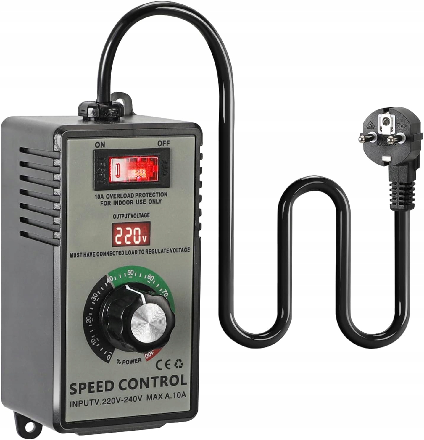 REGULATOR OBROTÓW SILNIKA MOCY NAPIĘCIA W OBUDOWIE Z GNIAZDKIEM 4000W 240V