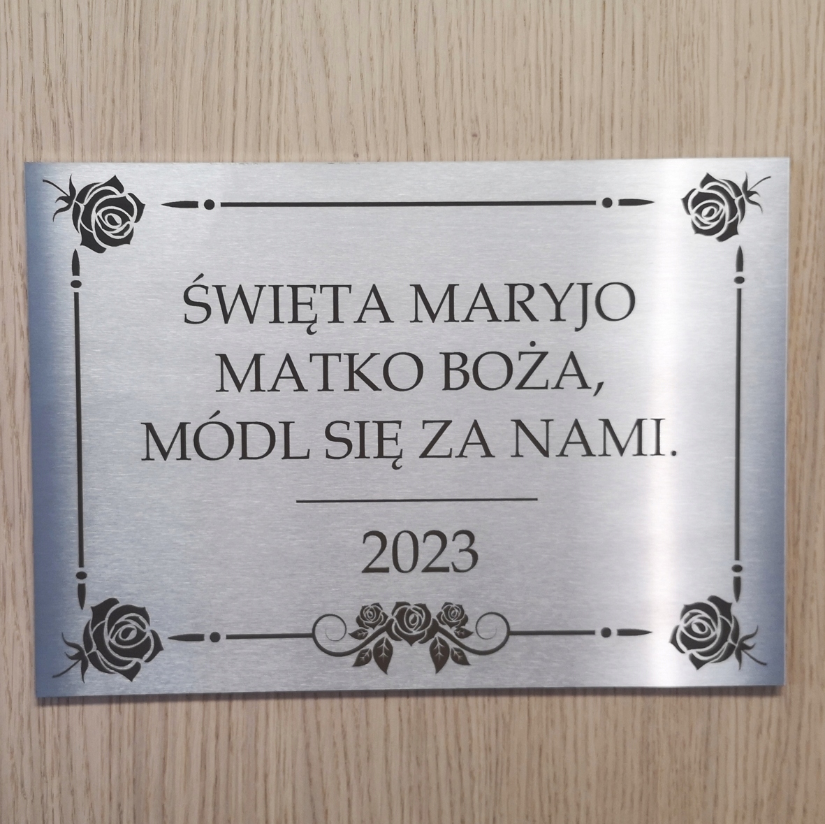 TABLICA Z MODLITWĄ NA GRÓB ZE STALI NIERDZEWNEJ A3 Marka bez marki