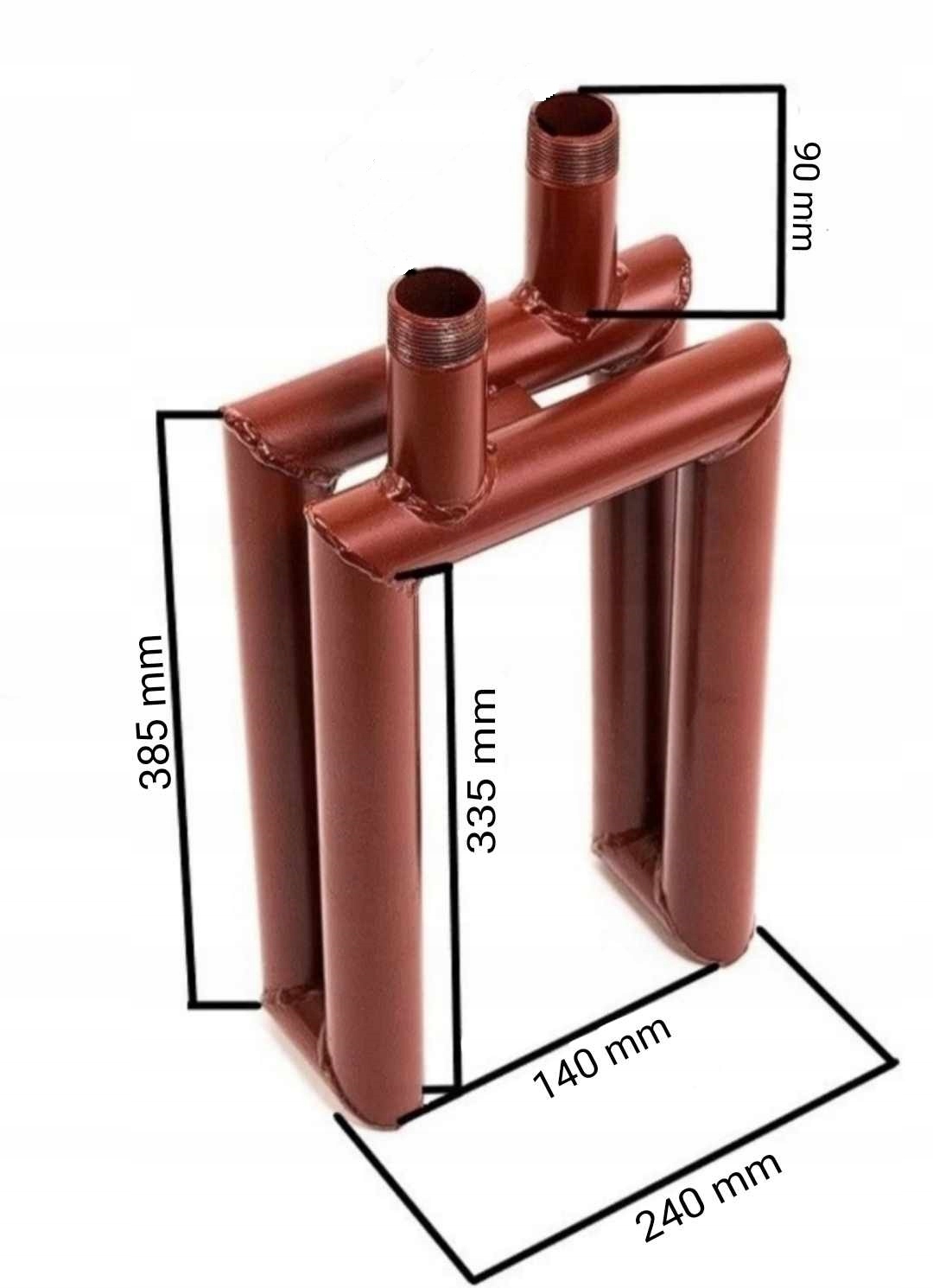 Wężownica wodna podkowa mała lewa do pieca kuchni węglowej angielki