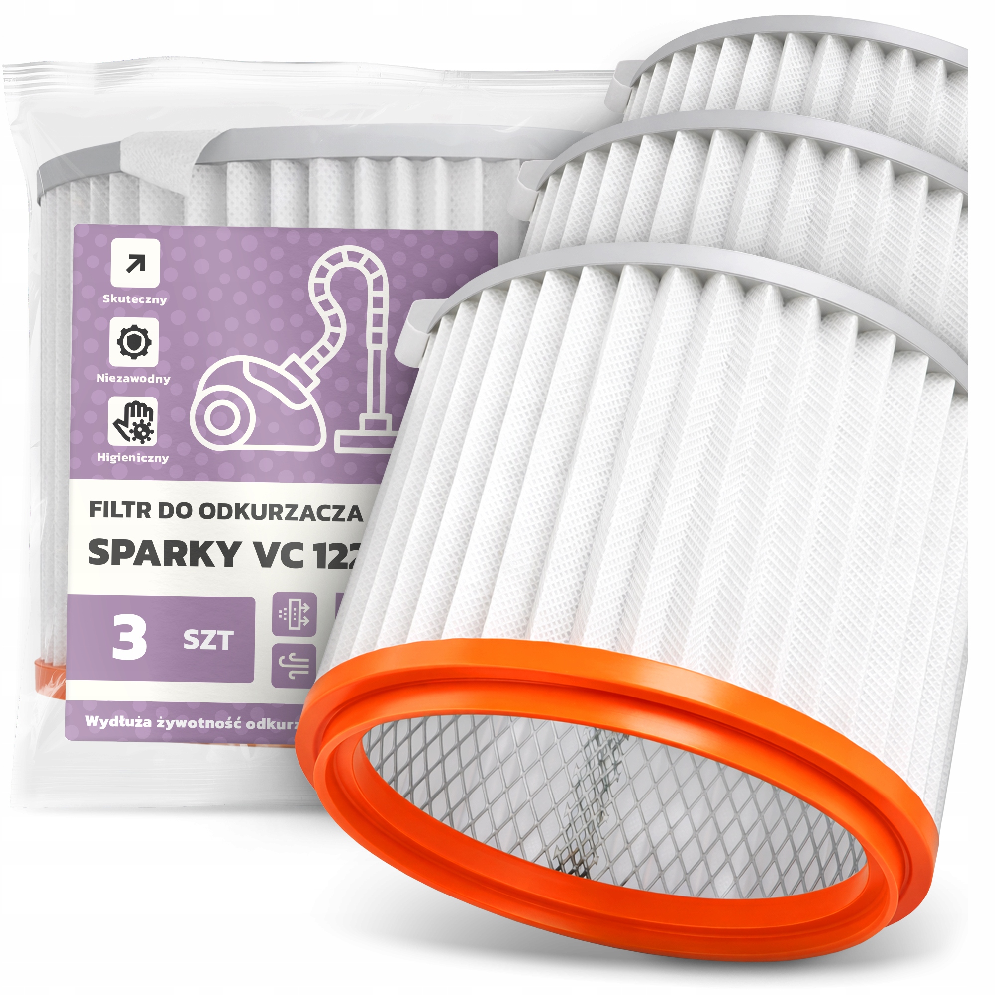 3x Vzduchový Filtr pro vysavač Sparky VC 1221 Omyvatelný Filtr Em-w