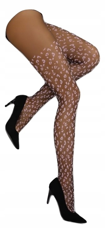 

Czarne Różowe Rajstopy W Panterkowy Wzór 20 Den 4