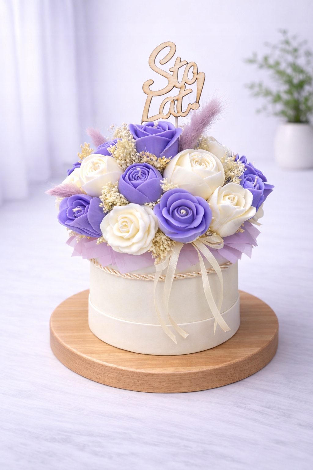 Květinový box – věčná kytice sójových svíček Dárek K Narozeninám Jmeniny