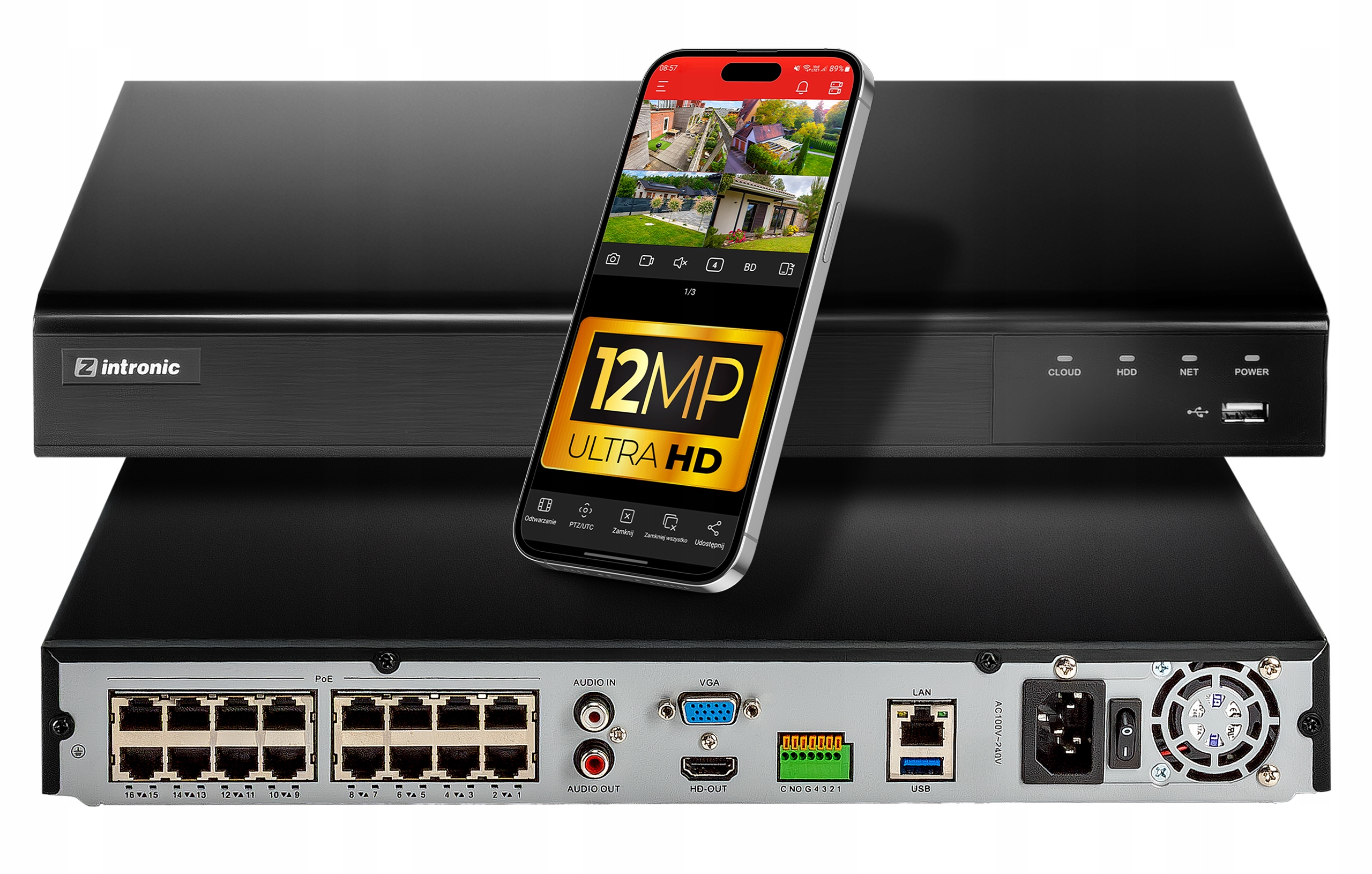 Síťový rekordér Nvr Ip 32 kanálový 16xPoE 12MP disky až 2x10TB