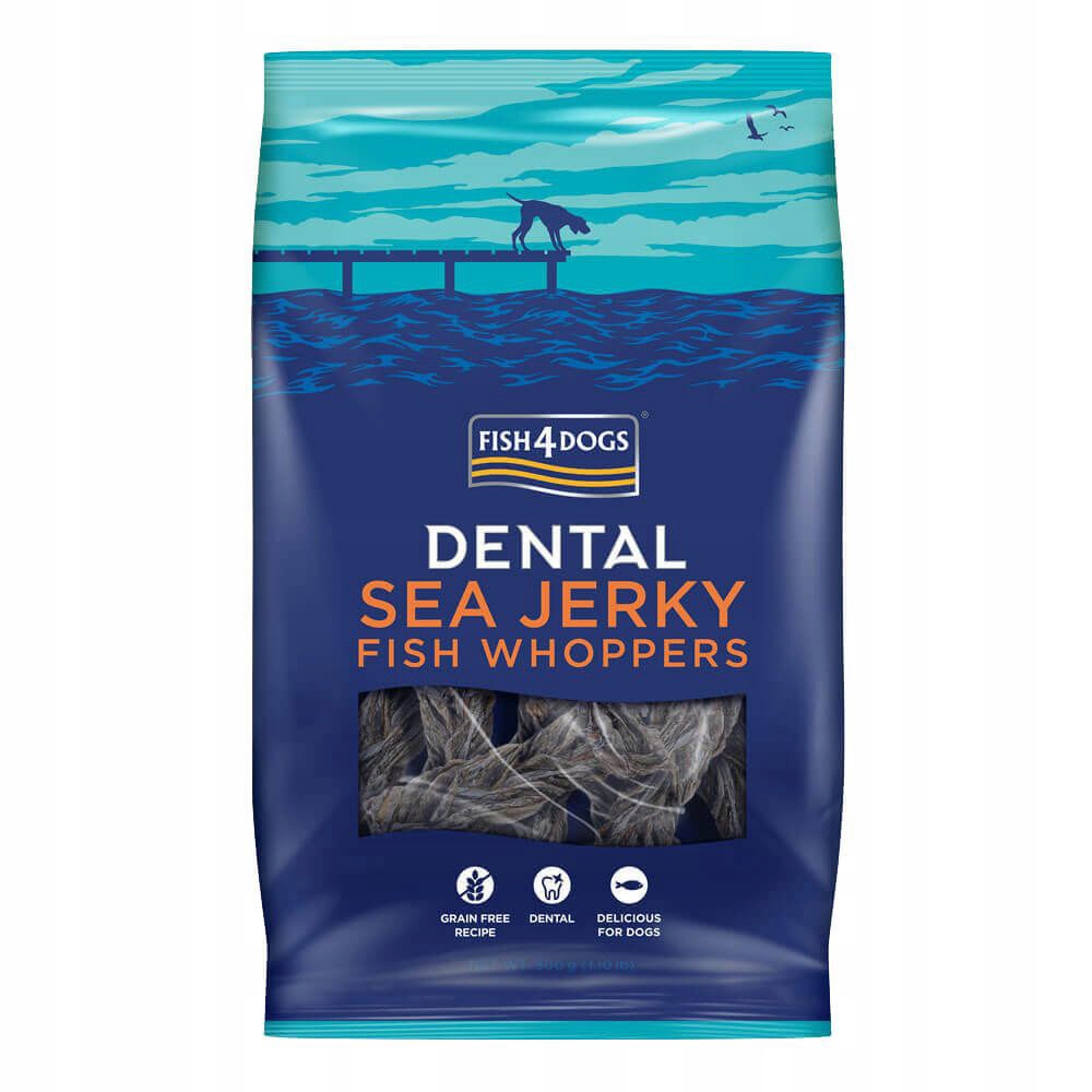 FISH4DOGS Pamlsky pro psy Dental Sea mořská ryba kousky 500 g