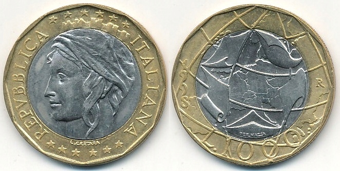 Włochy 1000 Lire - 1998r ... Monety