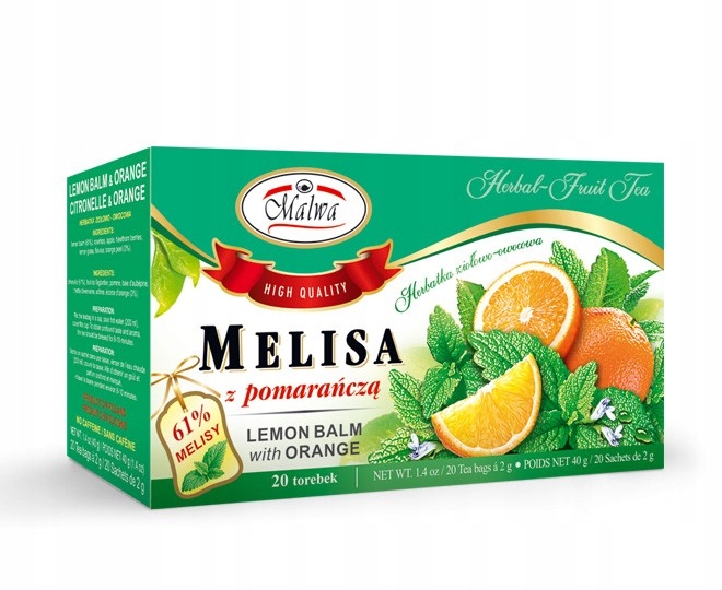 Levně 10 x Malwa Melisa s pomerančem 40 g (20 x 2 g)