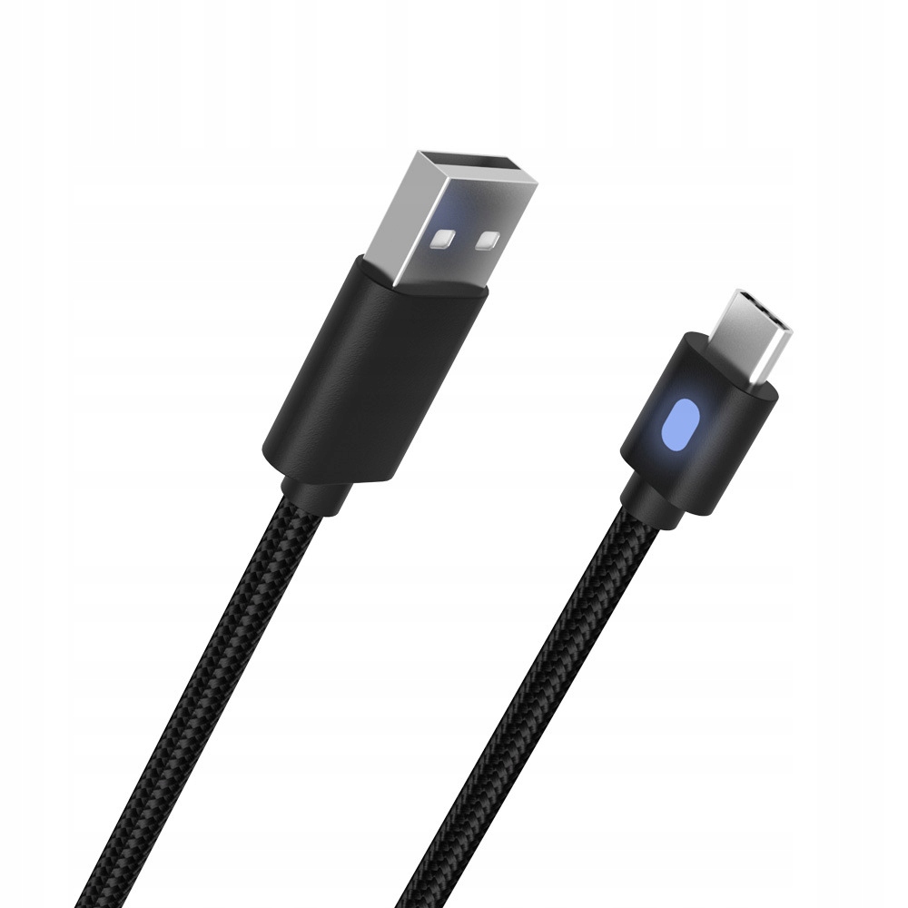 IRIS Kabel USB do padów PS5 w oplocie z diodą LED długi 3 metry / 300 cm