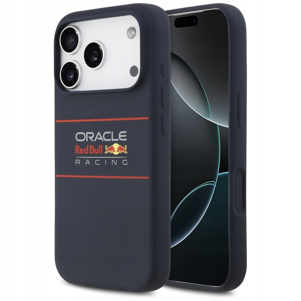 Pouzdro Red Bull Silicone Centered Logo MagSafe pro iPhone 17 Pro, tmavě modré