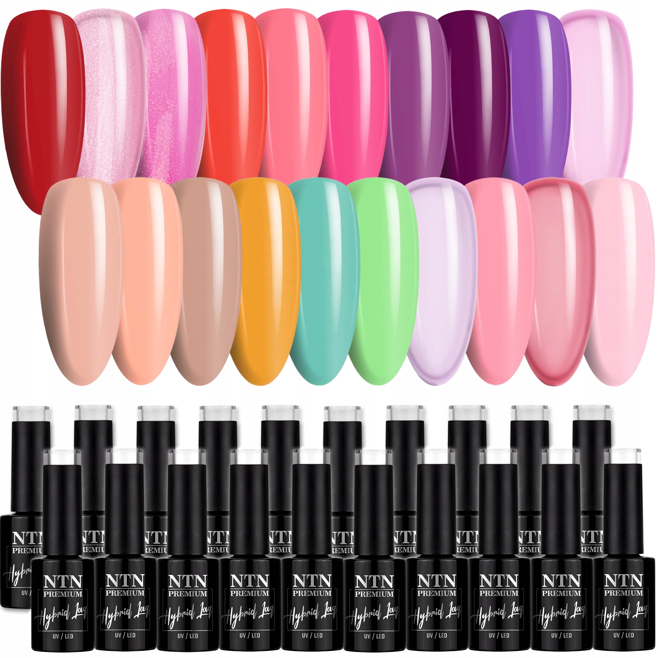 20x Lakier Hybrydowy Ntn 5g Zestaw Wiosennych Kolorów Do Paznokci 20w1