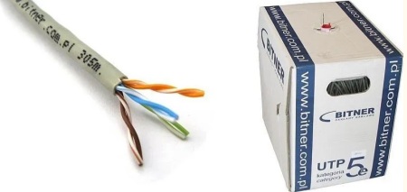 Przewód Utp Lsoh kat.5e Bitner BiTLAN 305m szary
