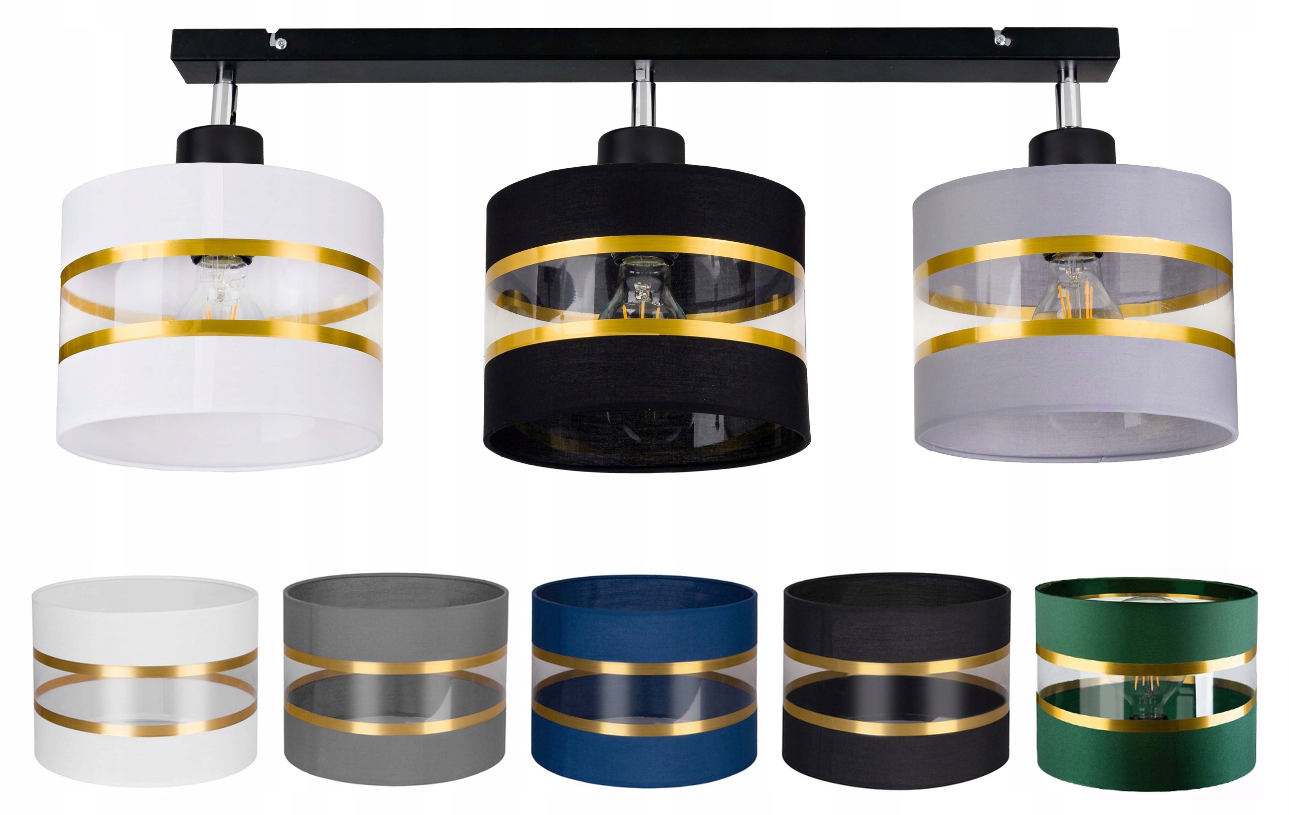 Lampa stropní svítidlo pohyblivý stropní lustr Abażur černá zelená modrá 20 cm