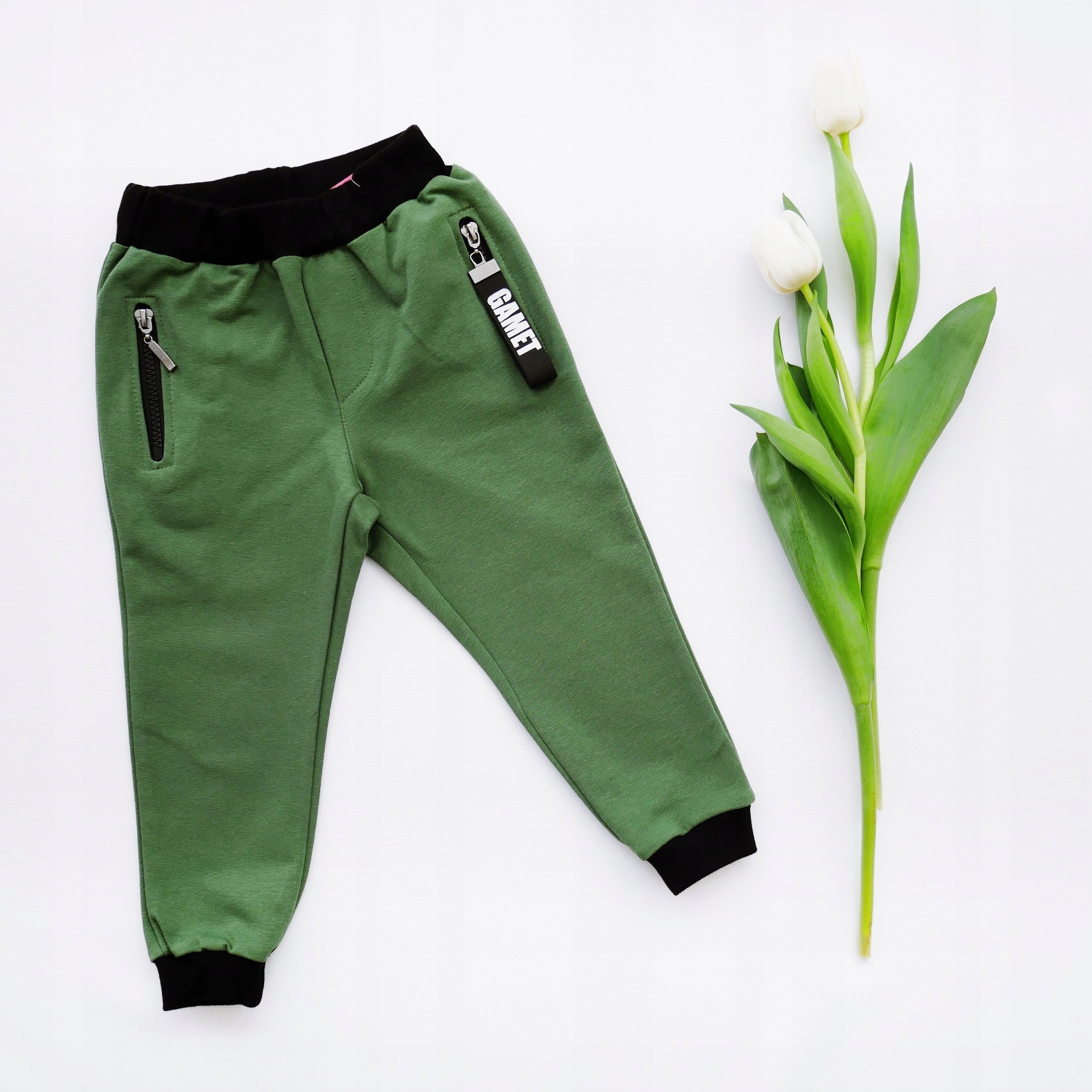 Spodnie DRESOWE chłopięce DRESY GAMET 92 zielone Marka GAMET