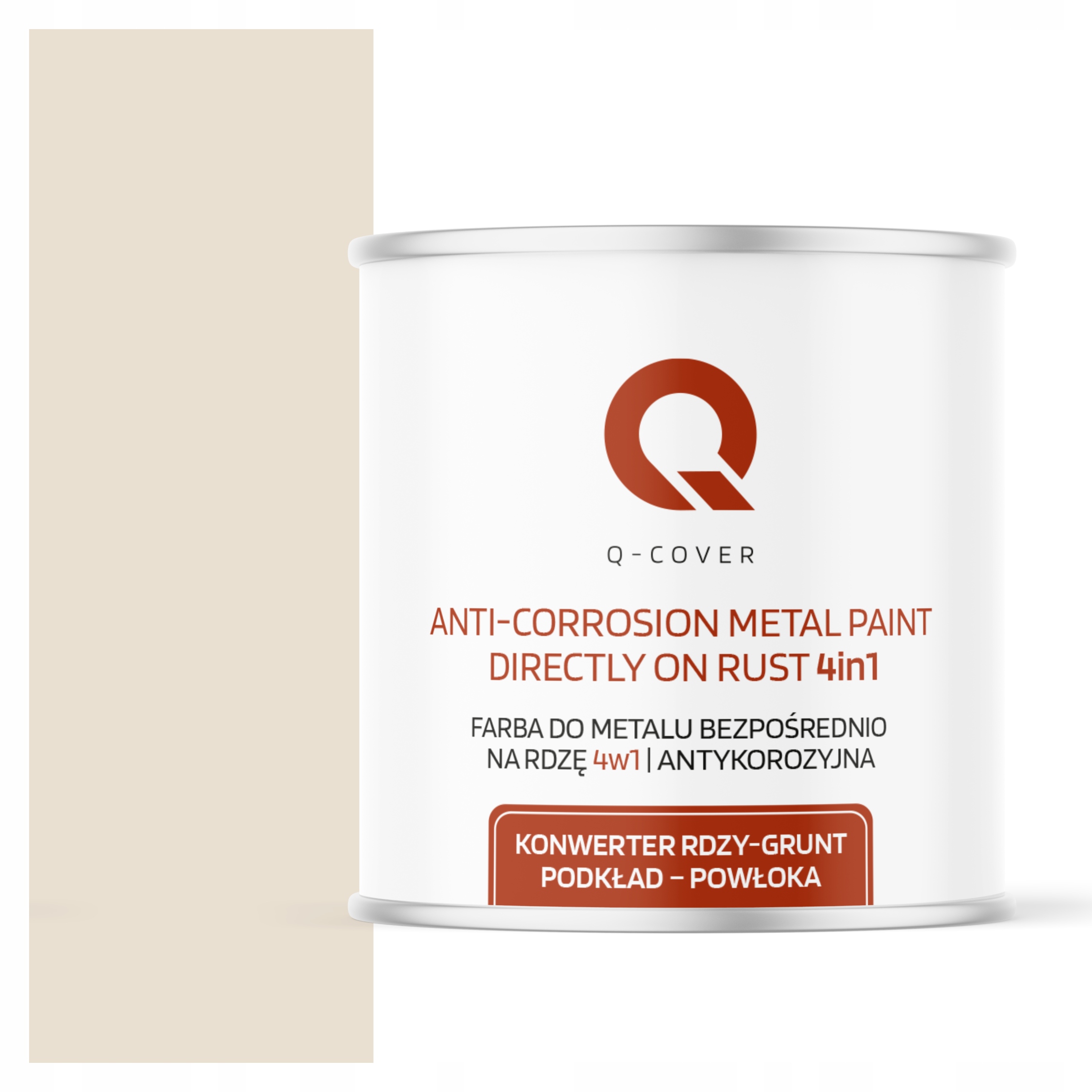 Farba Na Kov Na Hrdzu Oceľ Plech 4v1 Krémová Ral 9001 Vysoký Lesk 2.5L