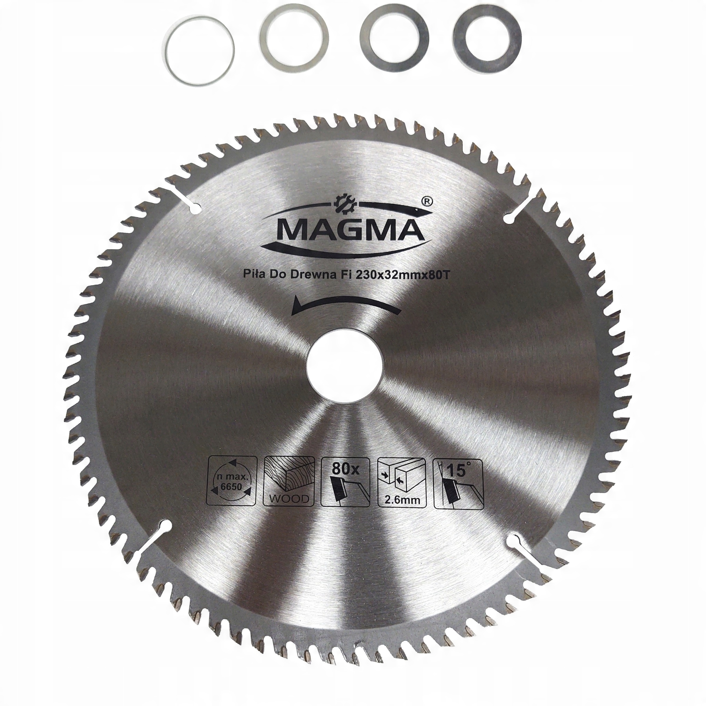 

Tarcz piła widiowa drewna 230x32 mm 80T Magma 22,2