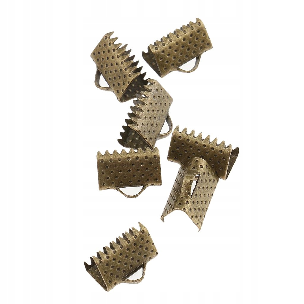 100 Pinch Crimp Cord Ends Ribbon Closure for Marka bez marki