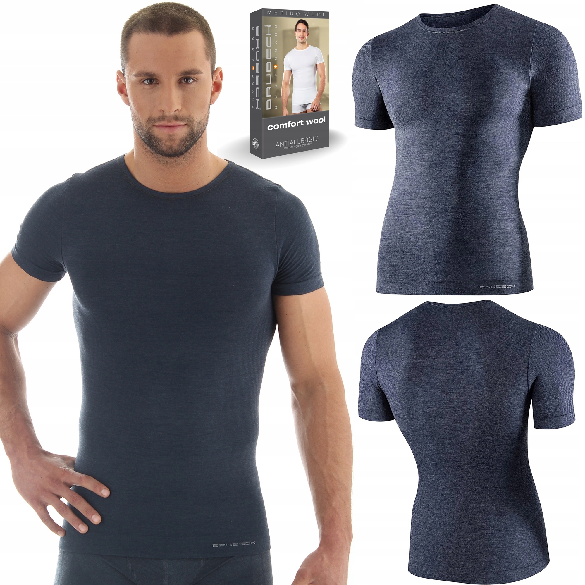 Koszulka Męska Termoaktywna Wełna Merino Bezszwowa Oddychająca Brubeck XXL