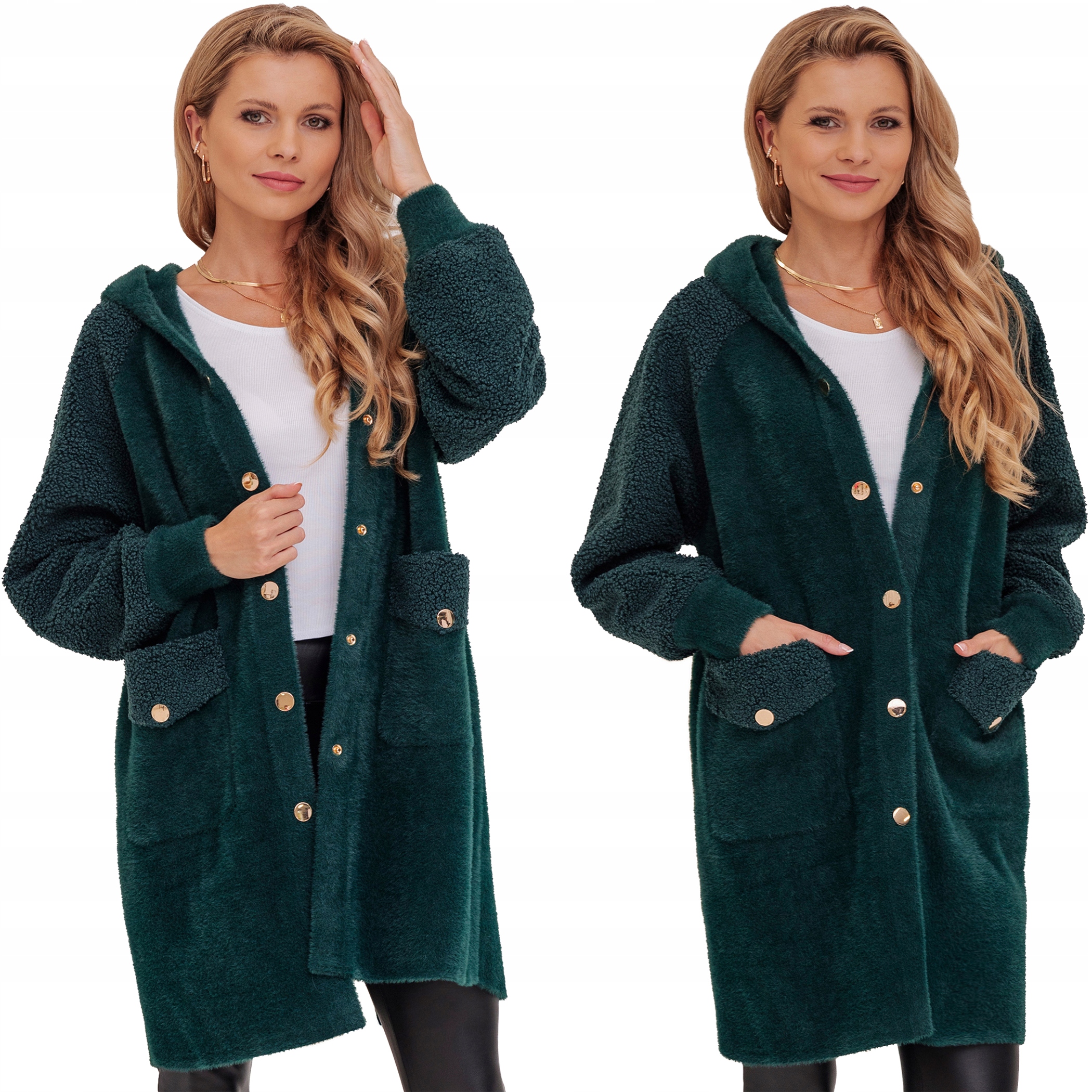 Teplá Alpaka S Beránkem, Kabát S Vlnou, Měkký, Přechodový, B. Zeleň