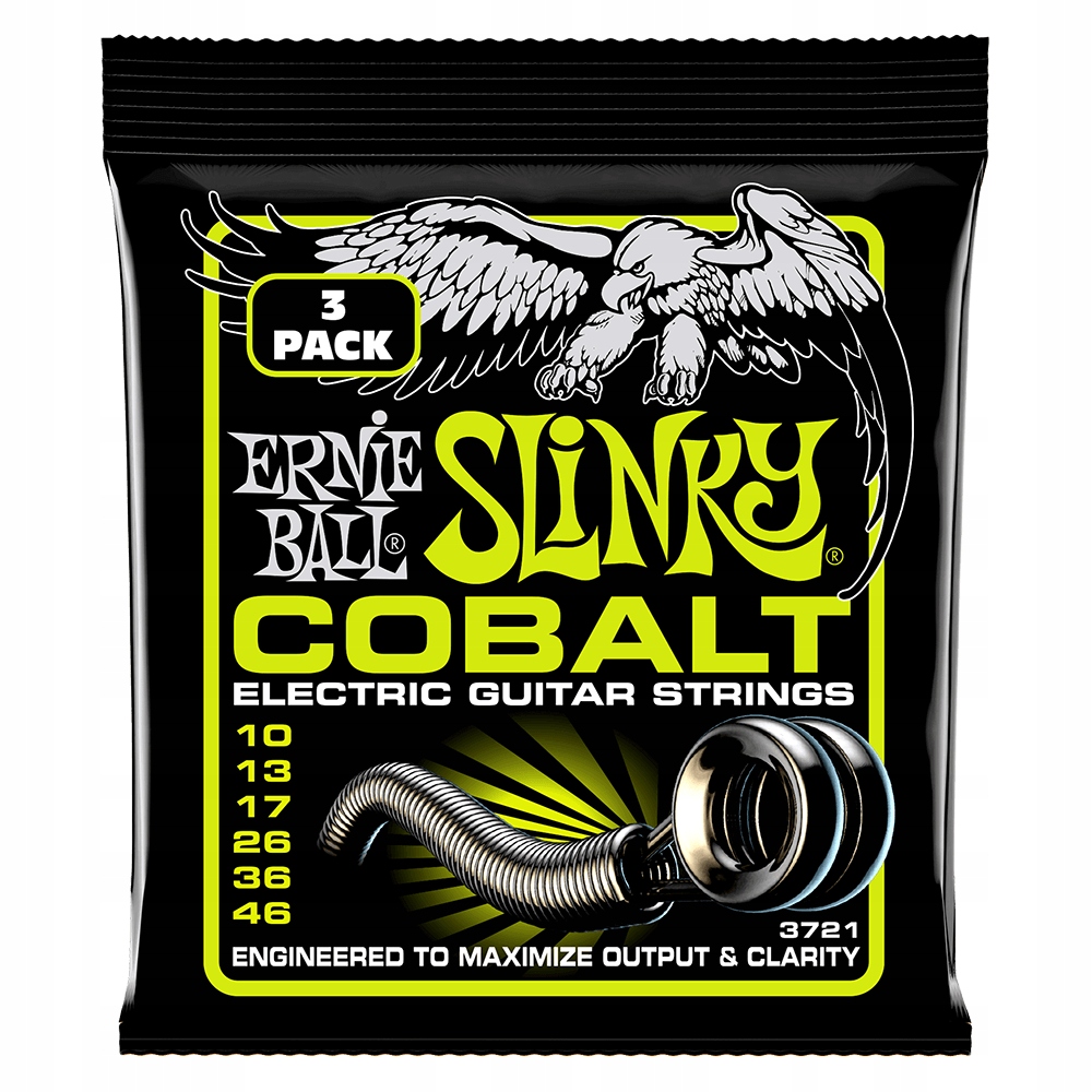 Struny do gitary elektrycznej Ernie Ball 3721 Cobalt 10-46 3 Komplety