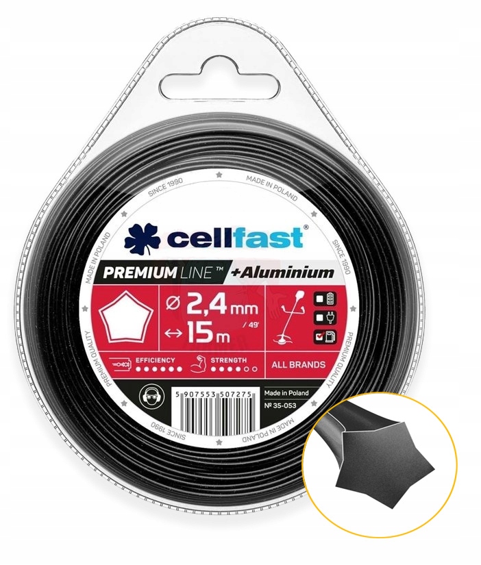 

Cellfast Żyłka Tnąca 2,4MM 15M Gwiazdka Premium
