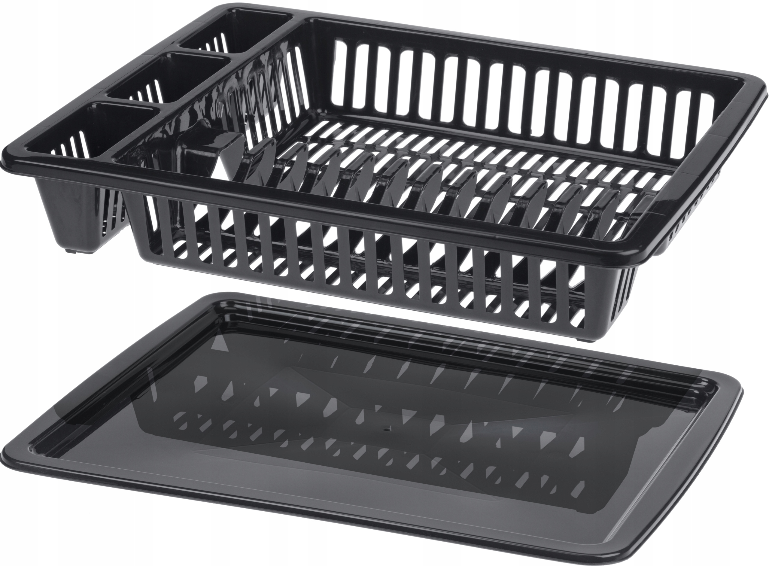 

Czarna Suszarka Ociekacz Do Naczyń Z Tacką Sztućce