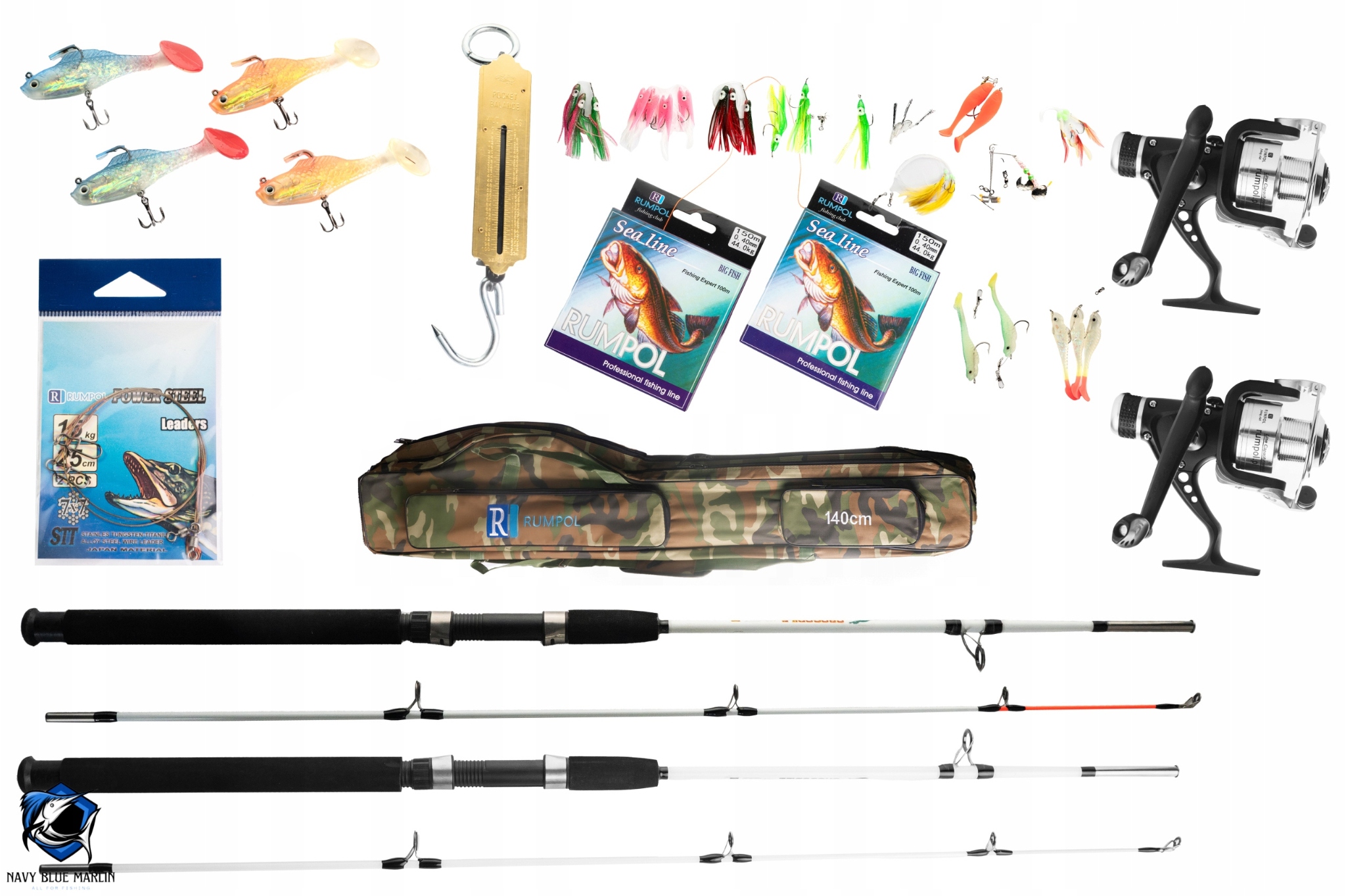 Námořní Sada 2X 2.4M/2.7M 100-250G Crocodile 2X Naviják Váha 100 Kg