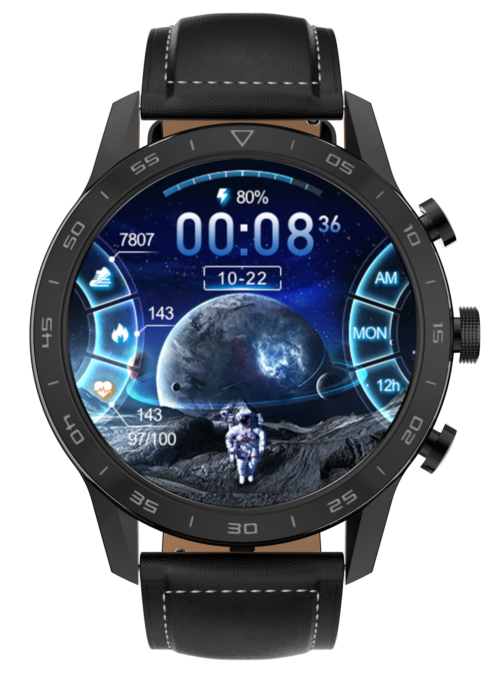 PASEK SKÓRZANY DO SMARTWATCH ZEGAREK CZARNY 22mm Szerokość 22 mm
