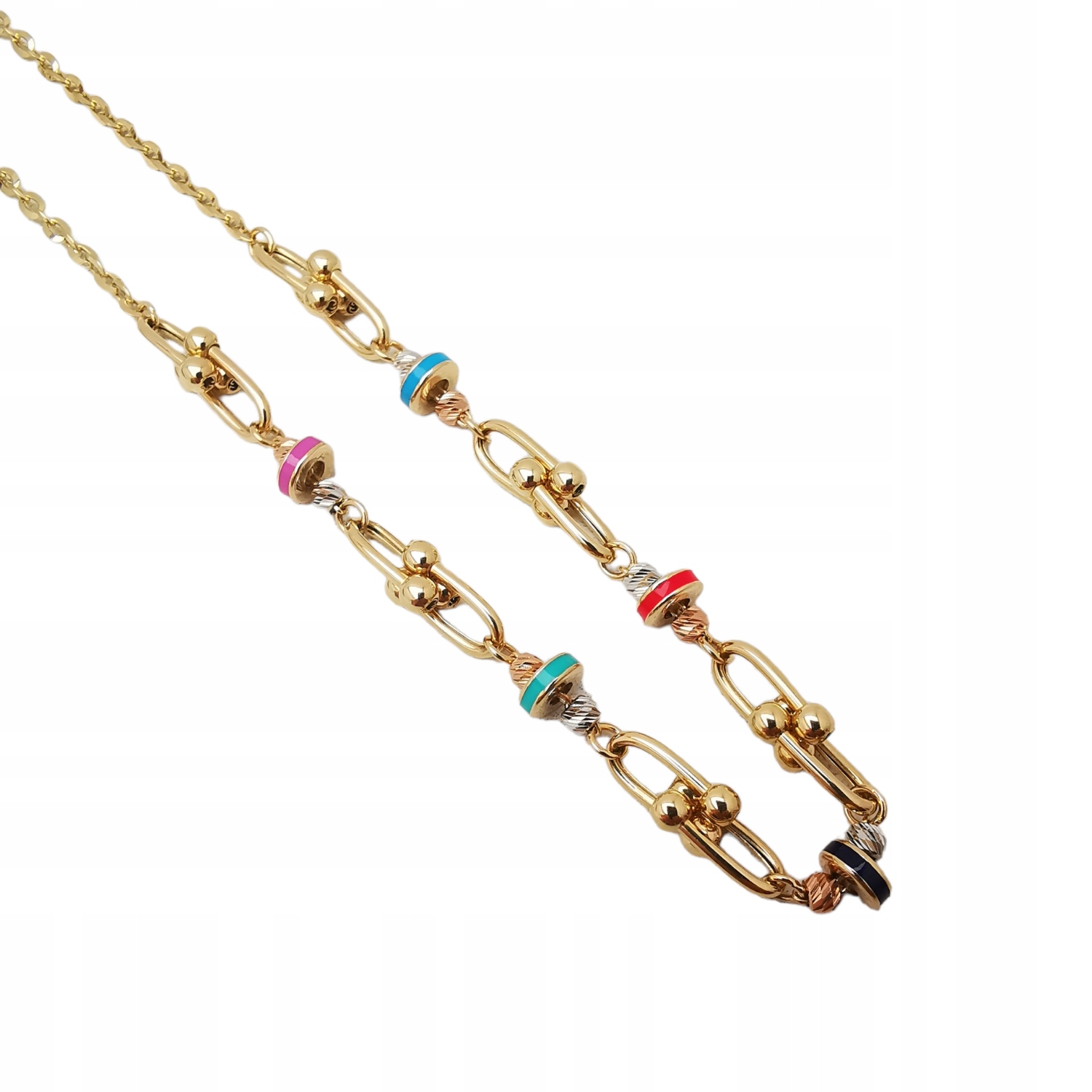 Zlatý náhrdelník s barevným smaltem