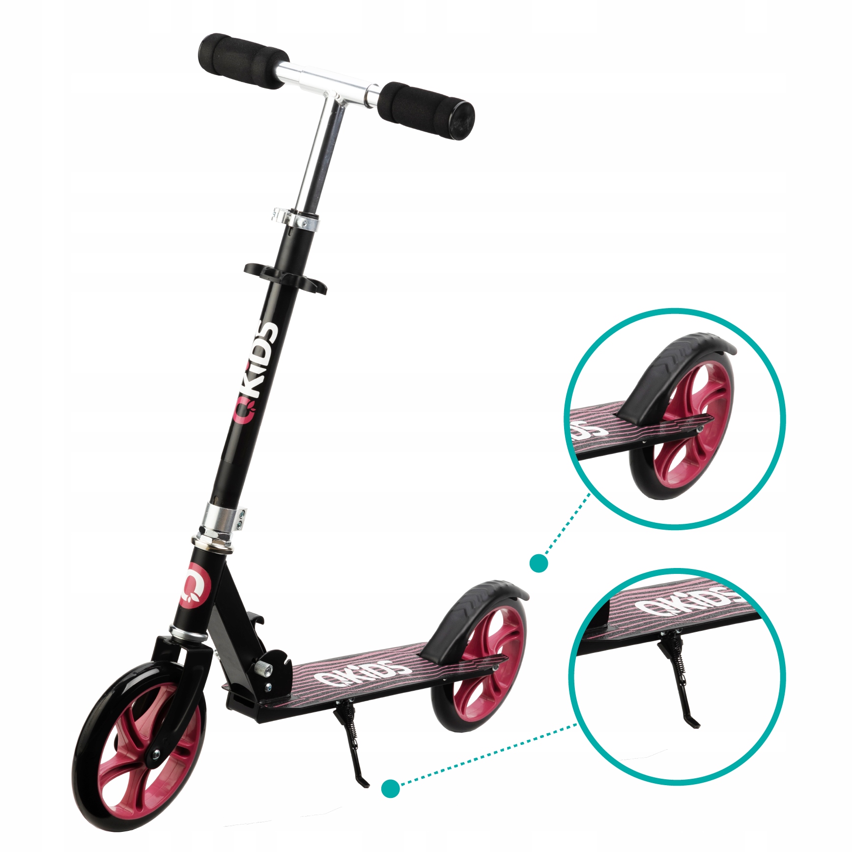 DUŻA HULAJNOGA SKŁADANA REGULACJA KIEROWNICY 100KG DUŻE KOŁA ABEC-7 HAMULEC Hamulec tak