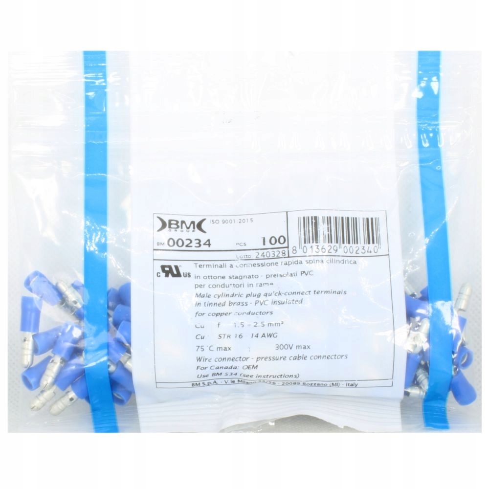 Konektory izolowane C4/2,5 1,5-2,5mm² - wtyk (100 sztuk) BM Group Marka BM Group