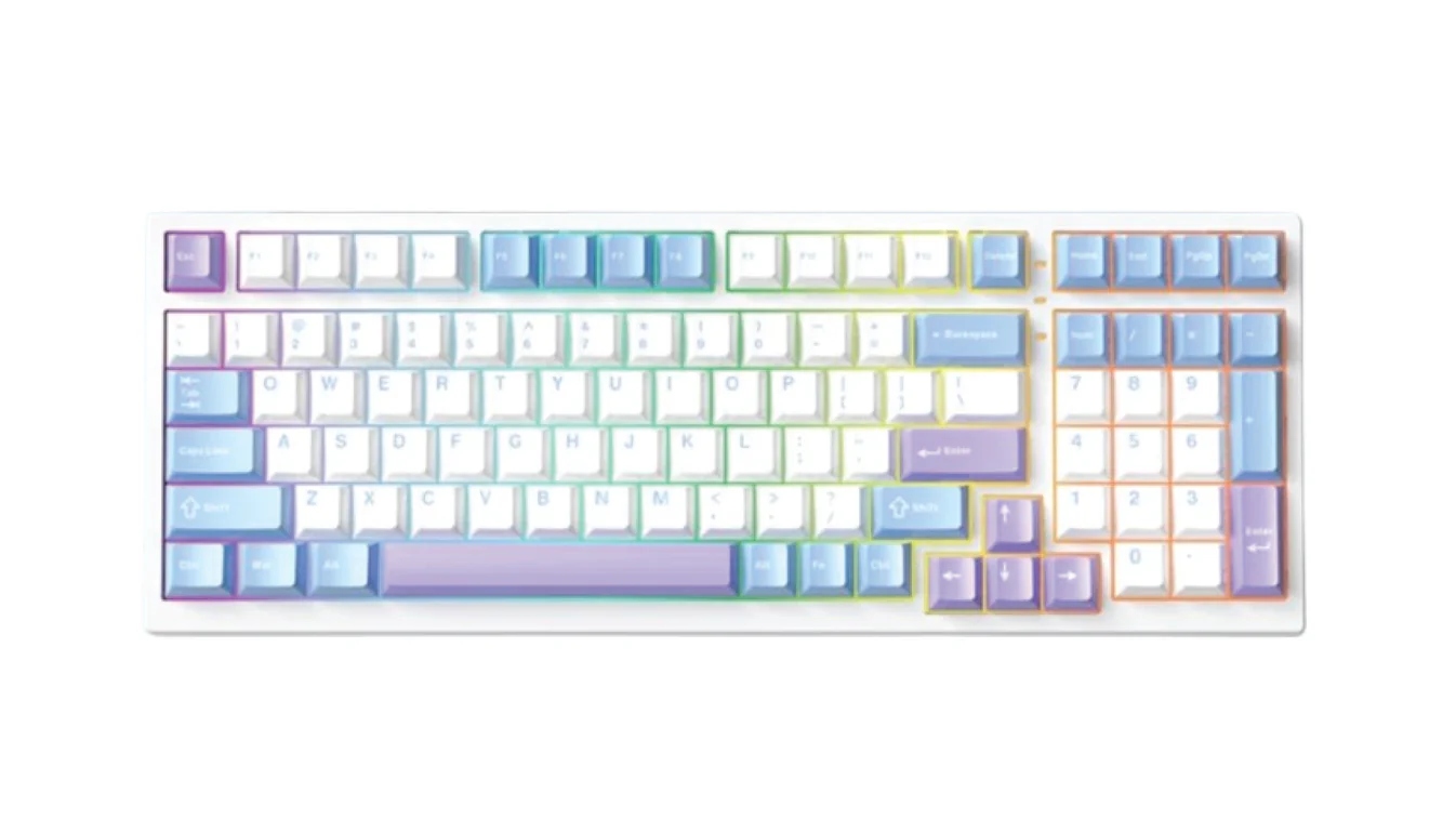 Mechanická klávesnice Xinmeng X98 Pro V2 Hot Swap 2.4 GHz Rgb White 100%