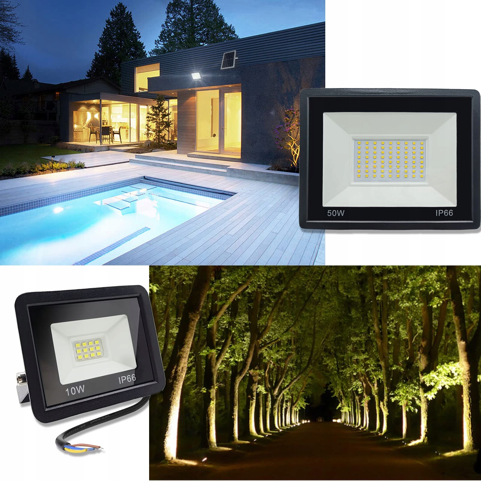Reflektor LED Zewnętrzny Garażu Tarasu | 5x10W 850lm 6500K IP66 MOLVCE — miniatura 7