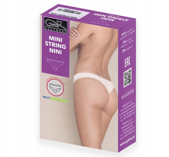 GATTA NINI, Bezszwowe, Mini Stringi, 3-pak, S Rozmiar S