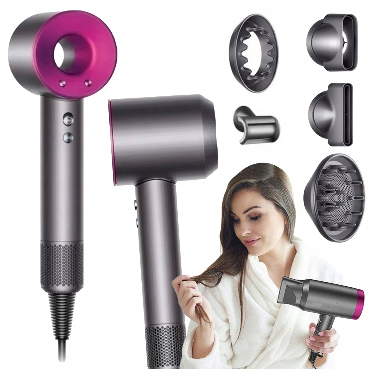 Fén Na Vlasy 5v1 Ionizace Modelování Magnetické Koncovky Silná
