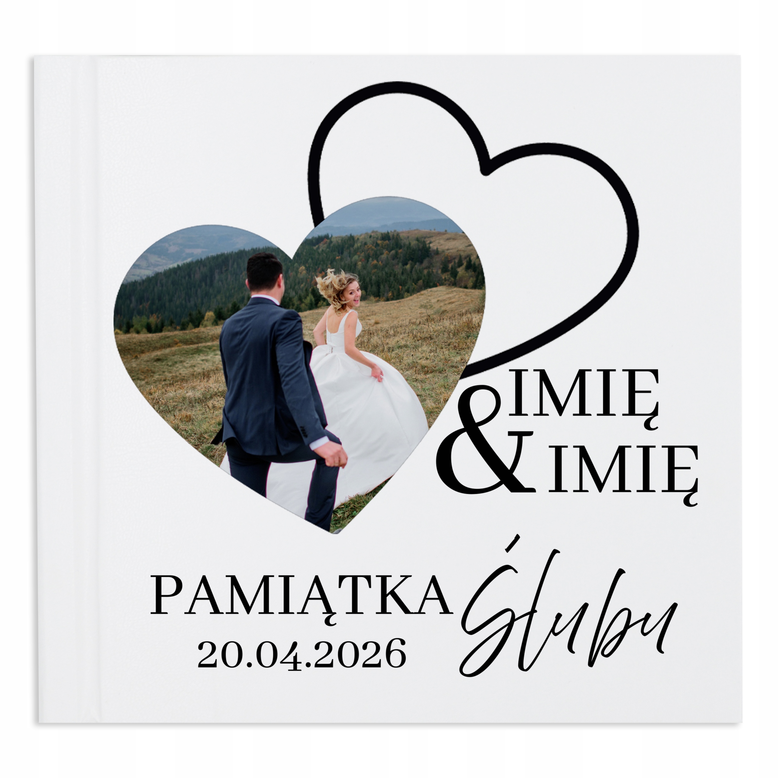 ALBUM NA ZDJĘCIA Białe Strony PAMIĄTKA ZE ŚLUBU *IMIONA ZDJĘCIA* Prezent