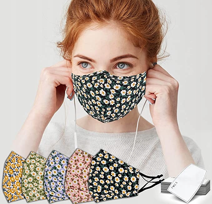 MASKA MASECZKA OCHRONNA KWIATY ZESTAW 5x