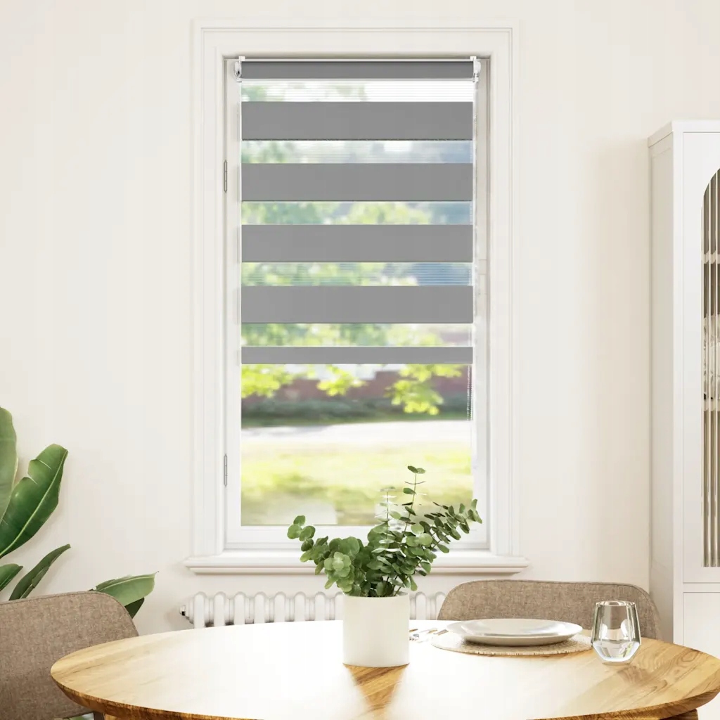 vidaXL Zebrová roleta 60,9 x 120 cm, šířka látky 56,7 cm, šedá