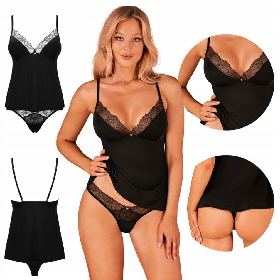 Sexy Set! Bella Rou Top a kalhotky Obsessive XL/XXL