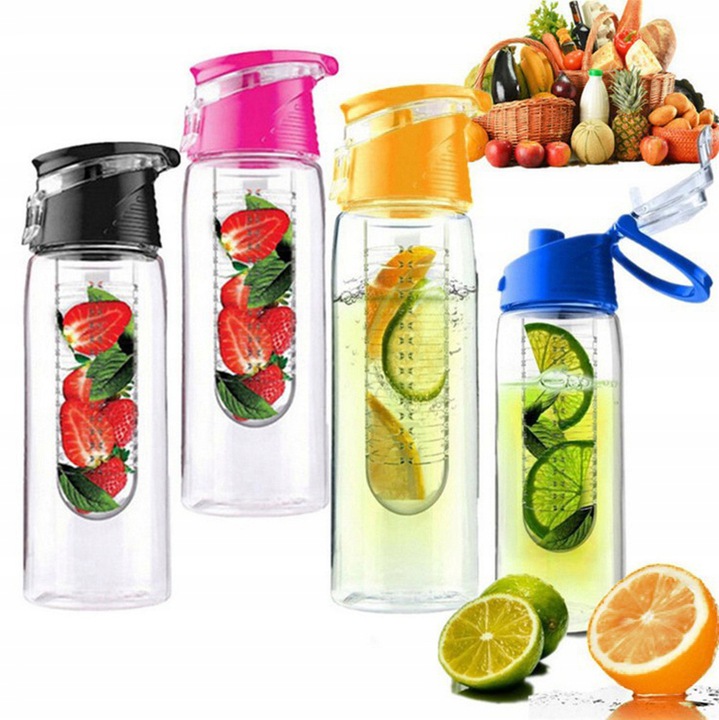 BIDON BUTELKA NA WODĘ 800ml Z WKŁADEM NA OWOCE Pojemność 800 ml