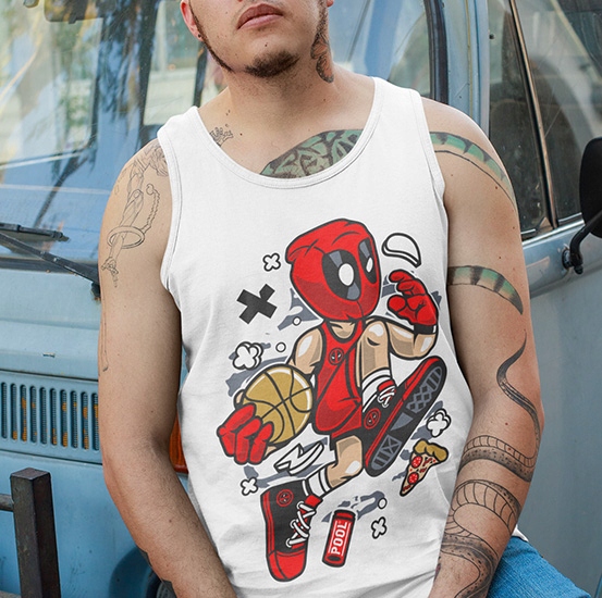 TANK TOP FILMOWE DEADPOOL BASKETBALL Marka inna