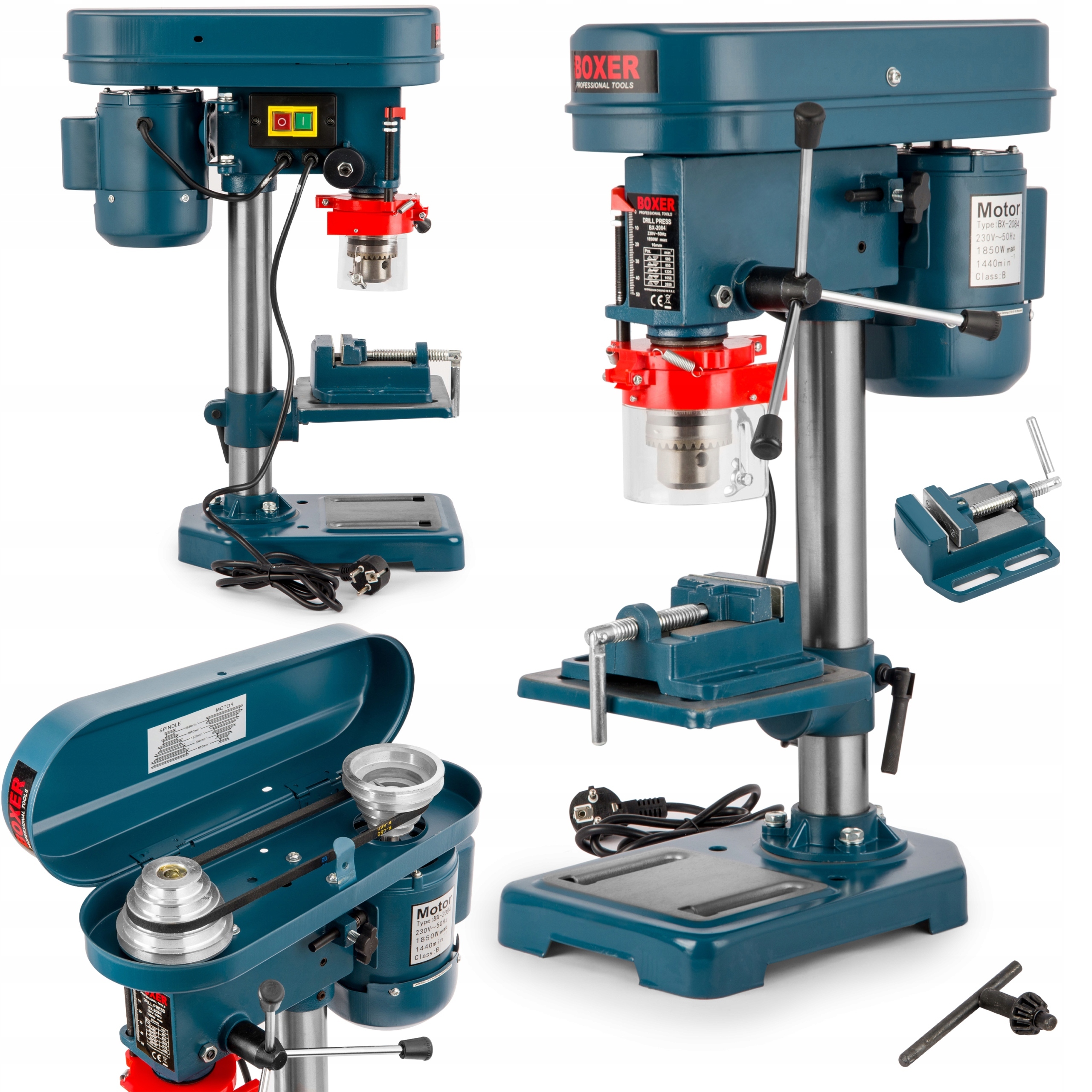 MOCNA I SOLIDNA WIERTARKA STOŁOWA KOLUMNOWA 1650W 16MM + IMADŁO